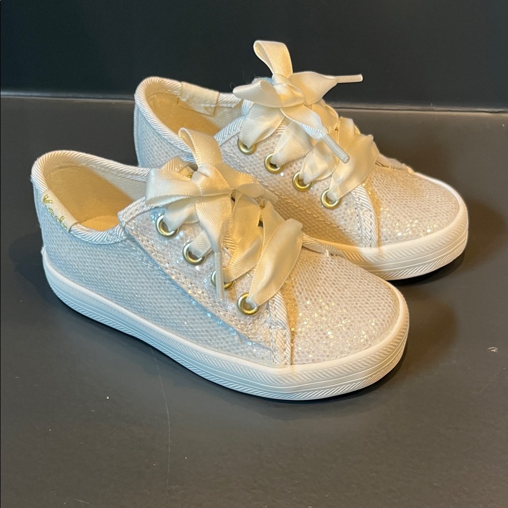 Keds Toddler White Glitter Sneakers Size 4.5